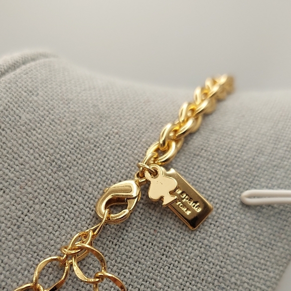 KATE SPADE White & Goldtone Cube Necklace With Rhinestones - Women's Jewelry EUC - Picture 6 of 13